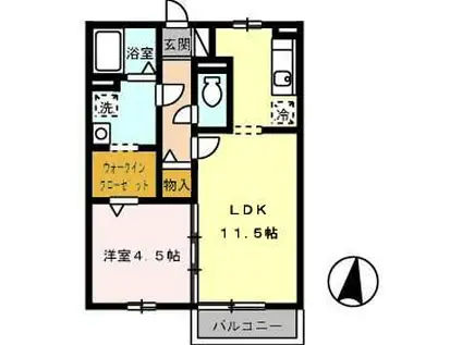 ミーニャ・カステーロ(1LDK/2階)の間取り写真