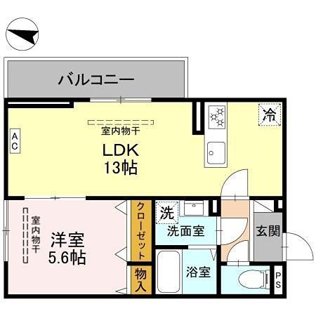 カーサ ルビア(1LDK/1階)の間取り写真