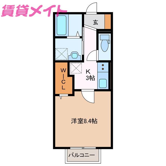 パプリカII(1K/1階)の間取り写真
