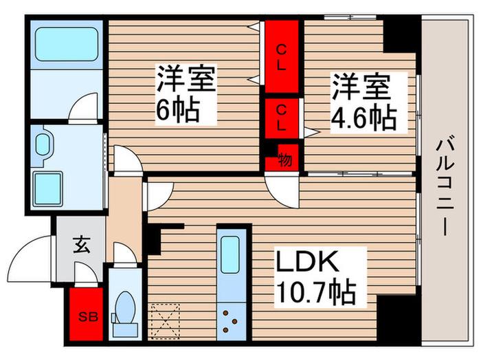 S-RESIDENCE押上CLAIR(2LDK/11階)の間取り写真