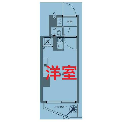 ライオンズマンション目黒不動前(ワンルーム/2階)の間取り写真