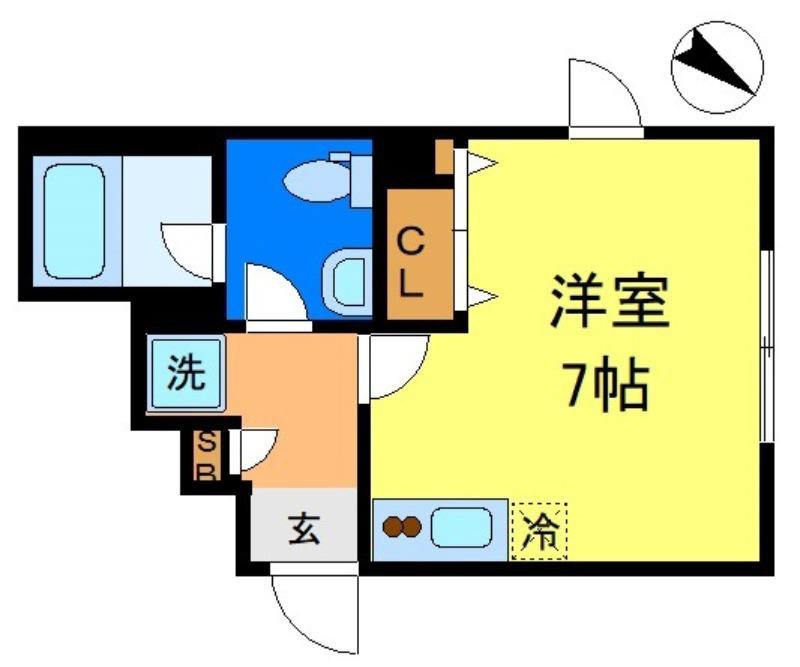 アトリオフラッツ新小岩(ワンルーム/4階)の間取り写真