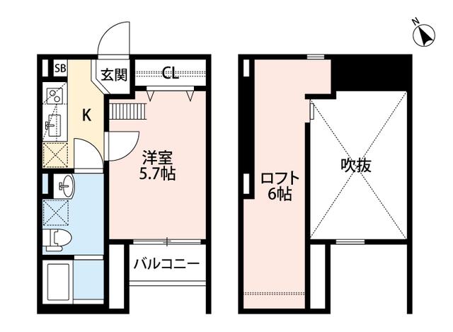 LOFT MD(1K/1階)の間取り写真