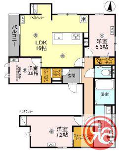 MD TORISIA(3LDK/3階)の間取り写真