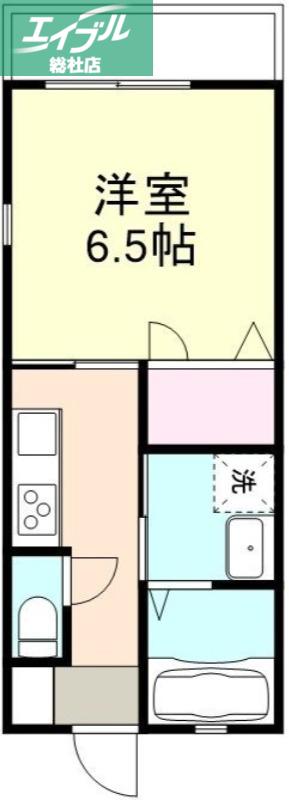 COURT CLAN A棟(1K/2階)の間取り写真