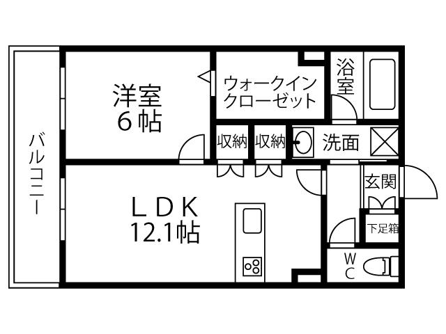 キルシュ ブリューテ 2(1LDK/2階)の間取り写真