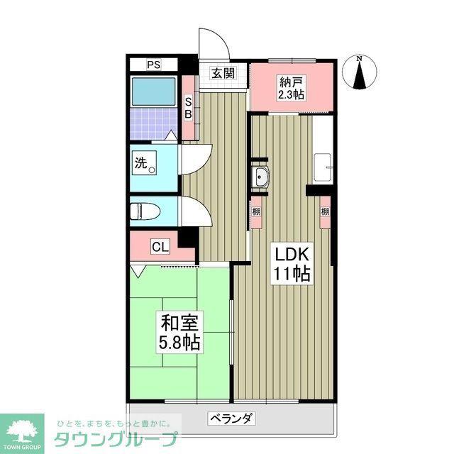 パークサイド篠崎(1SLDK/2階)の間取り写真