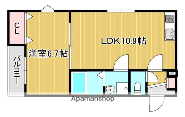LA-CREA ZII(1LDK/1階)の間取り写真