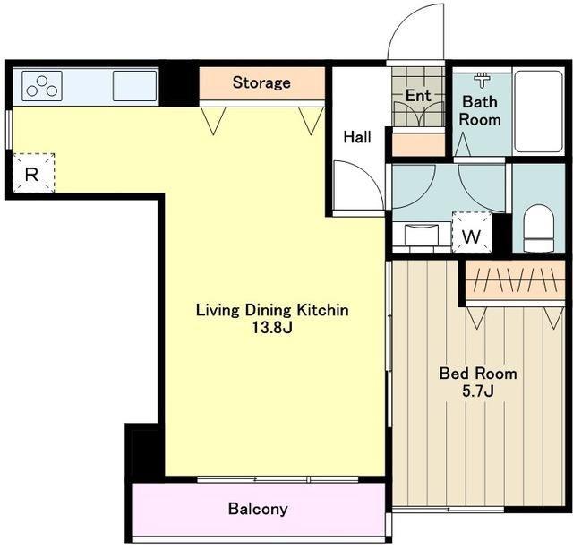 LA CASA DOLCE(1LDK/1階)の間取り写真