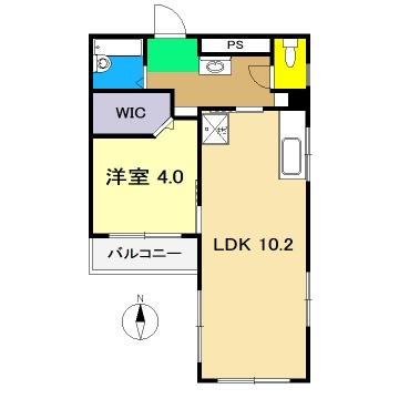 ヴィラ五番街(1LDK/4階)の間取り写真