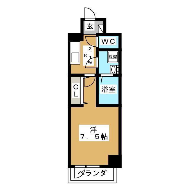 TRE LUCE横濱関内(1K/4階)の間取り写真