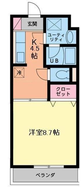 プリマベーラI(1K/3階)の間取り写真