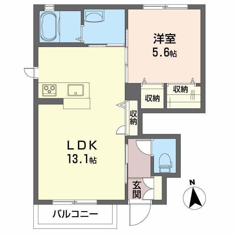 シャーメゾン ルフレ(1LDK/1階)の間取り写真