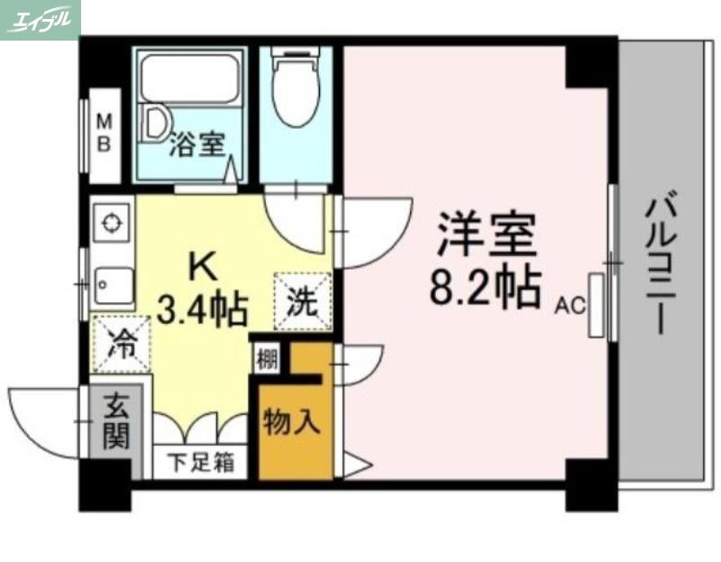 メゾンなかやま(1K/2階)の間取り写真