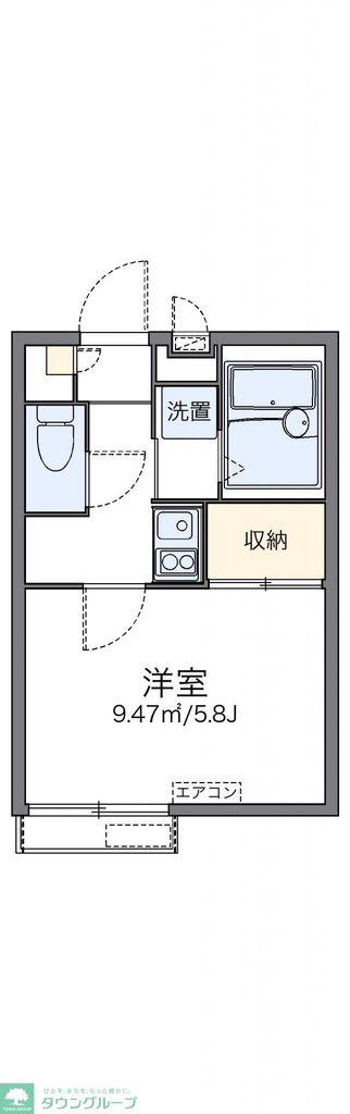 レオパレスダイヤモンドマーシュ(1K/2階)の間取り写真