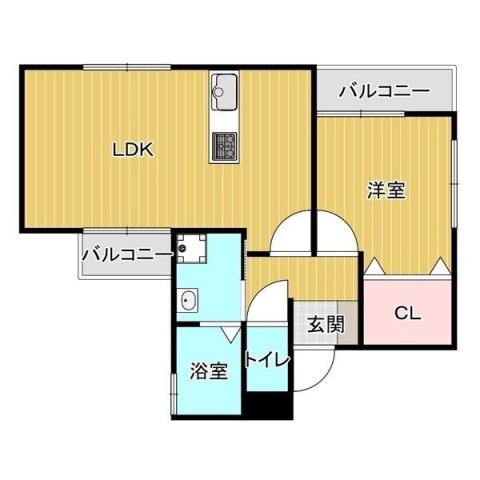 SOL NACIENTE(1LDK/2階)の間取り写真