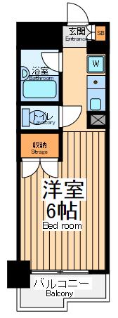 ヴェルアージュ座間(ワンルーム/6階)の間取り写真