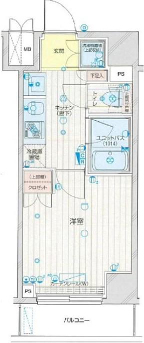 ルーブル高津(1K/3階)の間取り写真