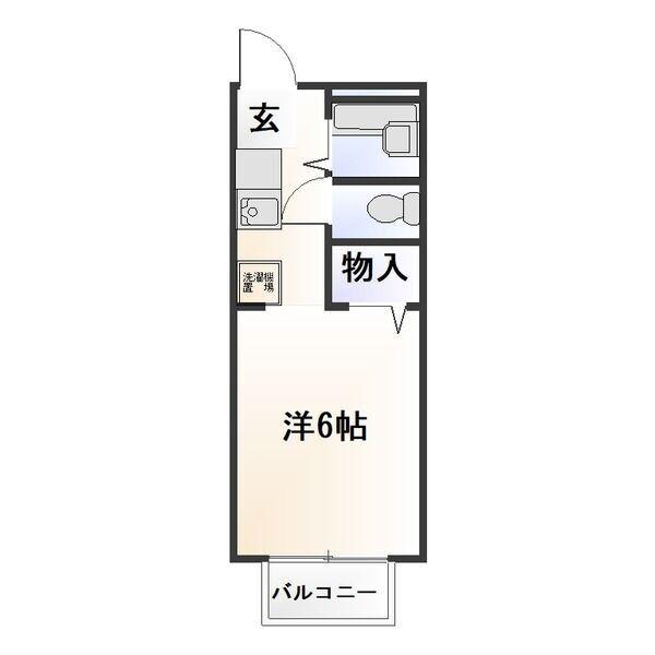 エスポワールI(1K/2階)の間取り写真