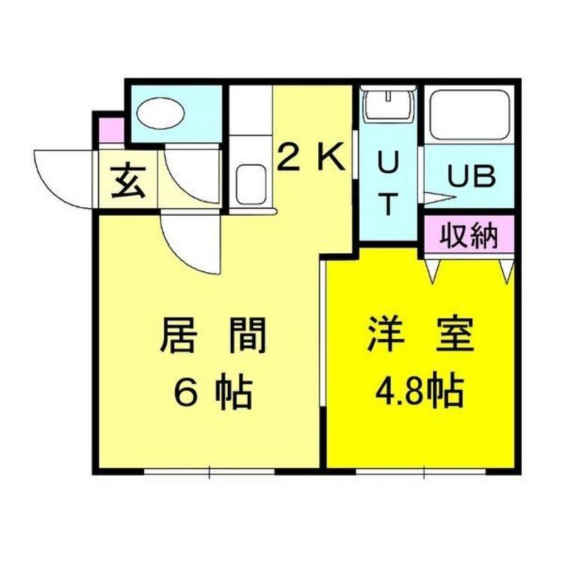 セントニア46(1DK/2階)の間取り写真