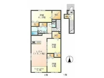 第3 センチュリー21(3LDK/2階)の間取り写真