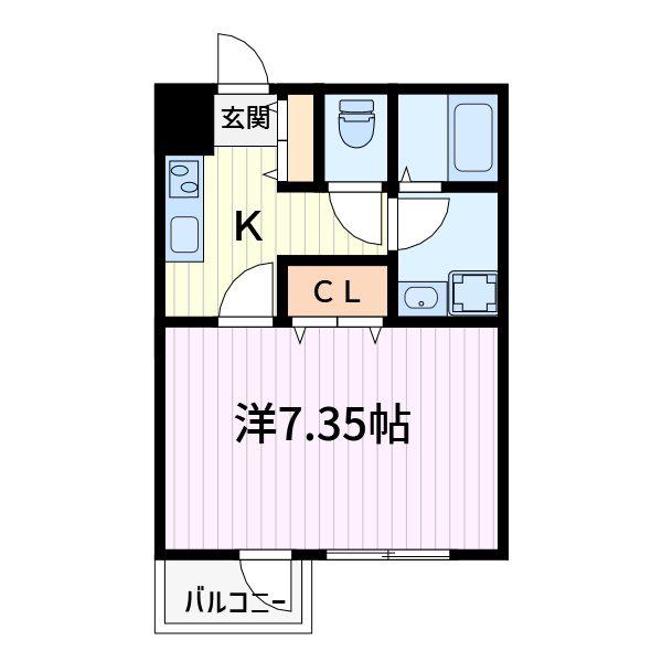 ジェノヴィア蕨(1K/2階)の間取り写真