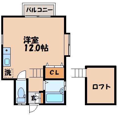 ミコーハイツ(ワンルーム/2階)の間取り写真