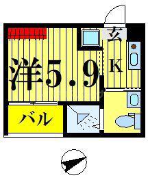 GLANZ柳原(ワンルーム/2階)の間取り写真
