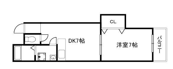 サンシティビュープラザ(1DK/4階)の間取り写真