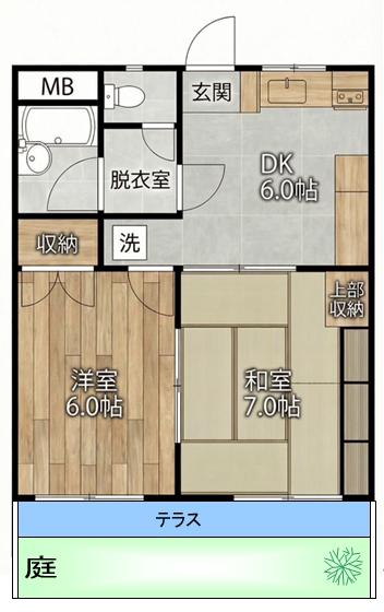 シャトレー吉祥寺(2DK/1階)の間取り写真