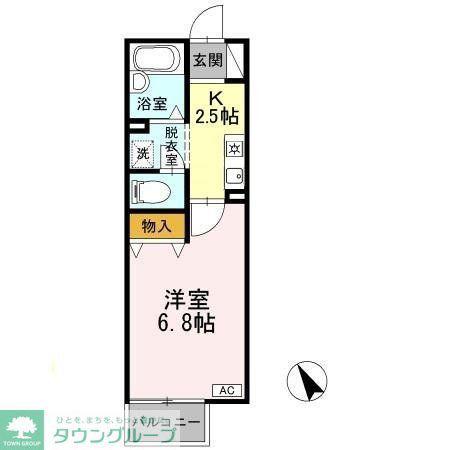 VIEW COURTII(1K/1階)の間取り写真