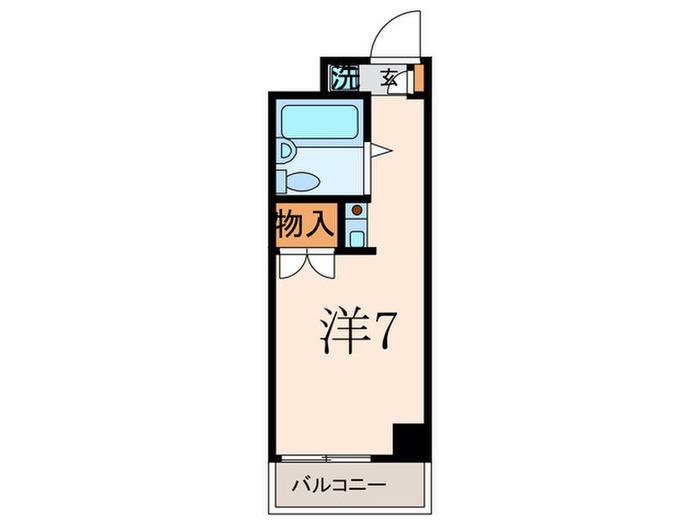ラッスルリバー二子(ワンルーム/2階)の間取り写真