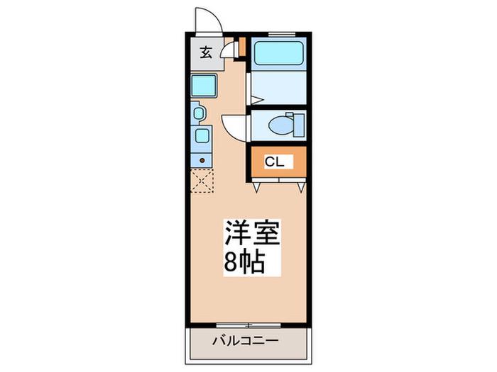 ジュネス駒沢(ワンルーム/1階)の間取り写真