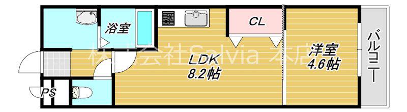 フジパレス石津川ノース(1LDK/3階)の間取り写真