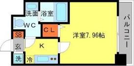 SERENITE日本橋SUD(1K/6階)の間取り写真