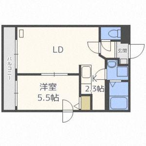 サンステージ菊水5-3(1LDK/4階)の間取り写真