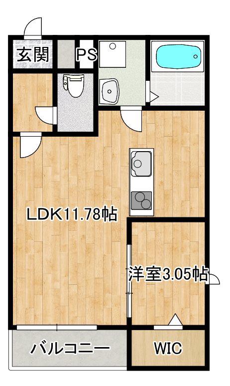 THE NOBLES秋葉町(1LDK/3階)の間取り写真