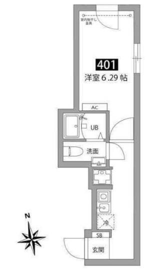 マーブル駒込(1K/5階)の間取り写真
