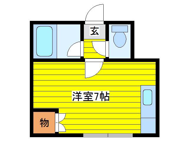 フォルテッシモ2-2(ワンルーム/2階)の間取り写真