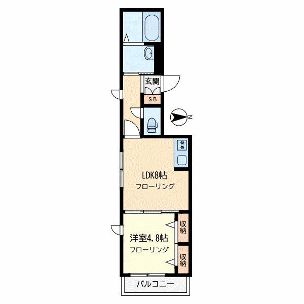 アーバンハウス(1LDK/1階)の間取り写真