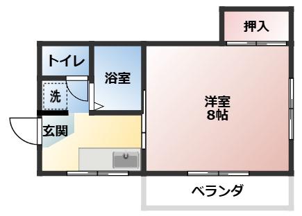 花園パーソナルアパート(1K/2階)の間取り写真