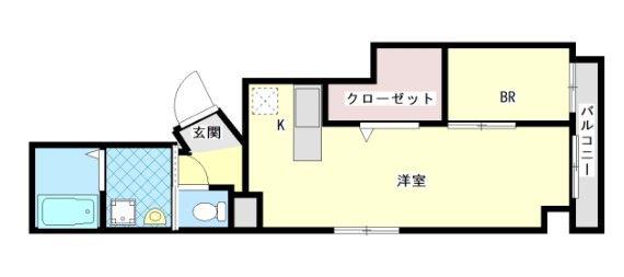 グランパルク橘館(1LDK/4階)の間取り写真