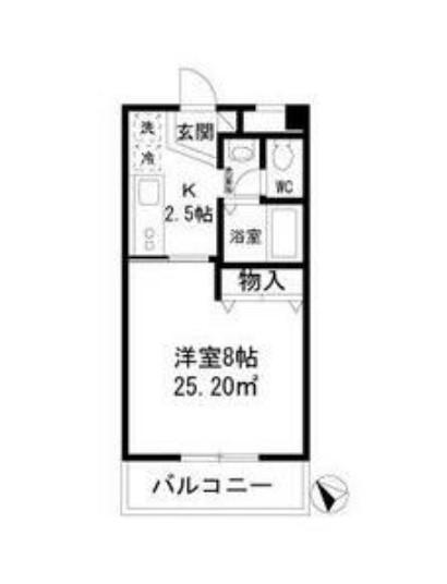 ホーメスト北原T・M(1K/3階)の間取り写真