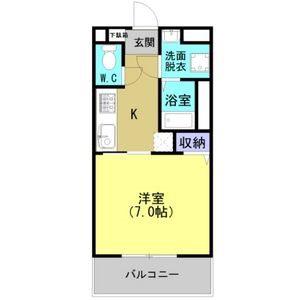 GLANZ B(1K/1階)の間取り写真