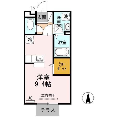アミティエ(ワンルーム/1階)の間取り写真