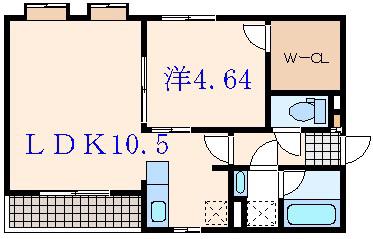 グレイス南蟹屋(1LDK/1階)の間取り写真