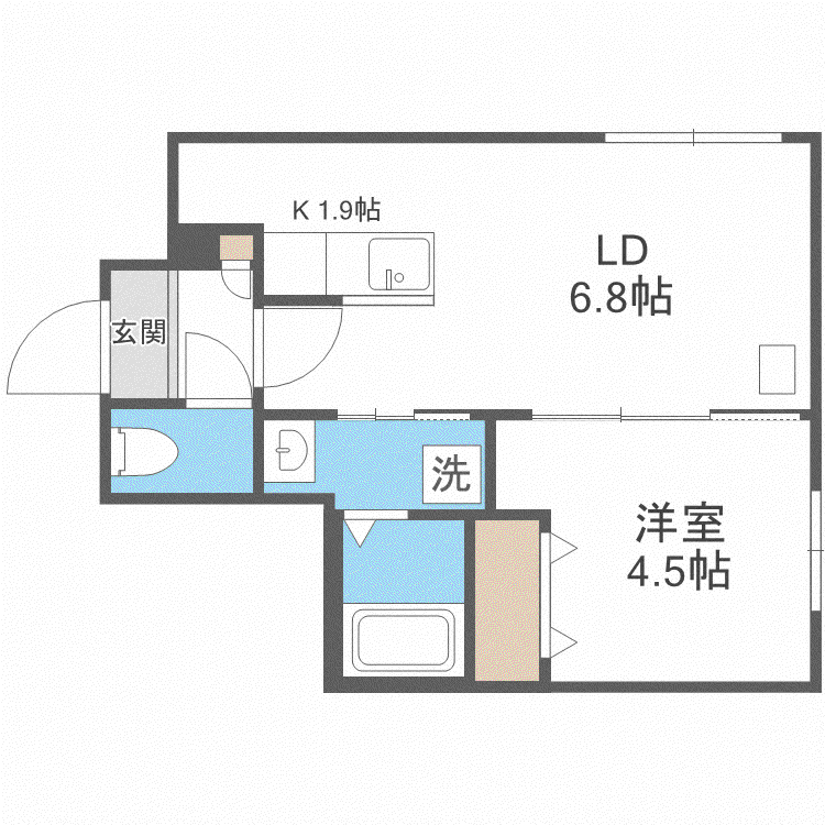 レクスベイル澄川(1LDK/2階)の間取り写真
