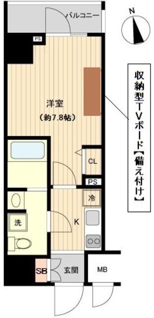 オーキッドレジデンス上野(1K/2階)の間取り写真