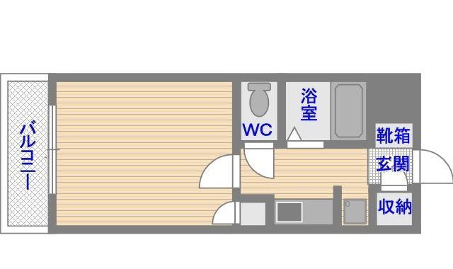 ソシアル六本松(1K/6階)の間取り写真