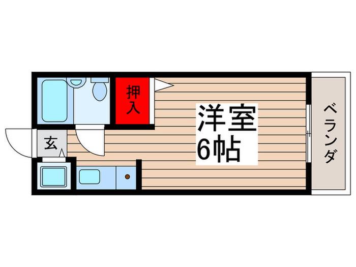ジョイフル津田沼Ⅲ(ワンルーム/1階)の間取り写真